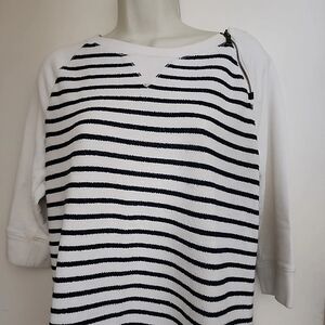 Ralph Lauren Blue Label White and Black Striped Top